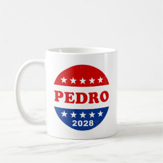 Pedro 2028赤白青レトロボタン コーヒーマグカップ