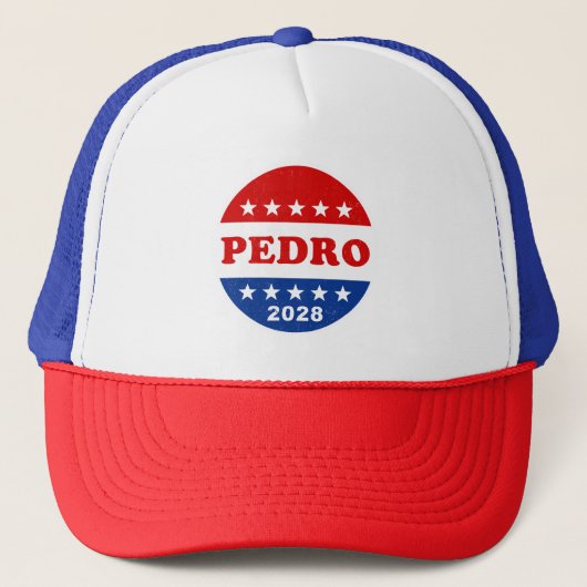 Pedro 2028 Vintage Red White Blue Voter キャップ (正面)