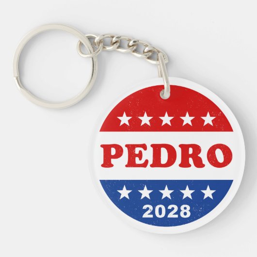 Pedro 2028 Vintage Red White Blue Voter キーホルダー (正面)