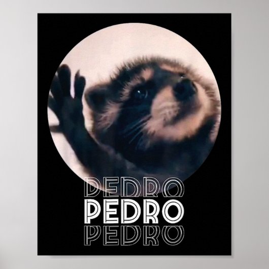 Pedro Racoon Dance Popular Internet Meme Mapache D ポスター (正面)