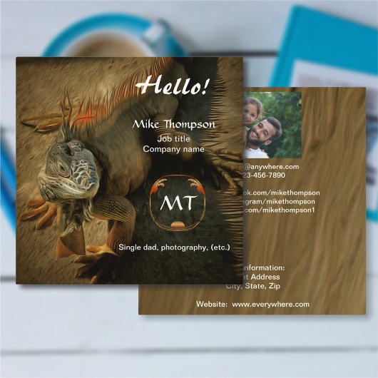 Pedro the Iguana 0768通話カード スクエア名刺