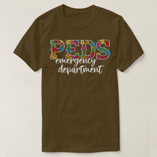 PEDS Emergency Department Doctor RN ER Pediatric E Tシャツ (デザイン正面)