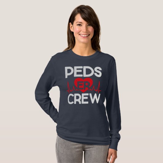 PEDS ER Crew Pediatric Emergency Room Nursing Tシャツ (正面フル)