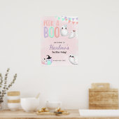 Peek aブーパステルハロウィーン誕生日へようこそ ポスター (キッチン)