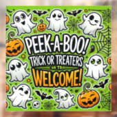 PEEK-a-BOOトリックまたはトレーター歓迎ハロウィーン ウィンドウサイン (シート2)