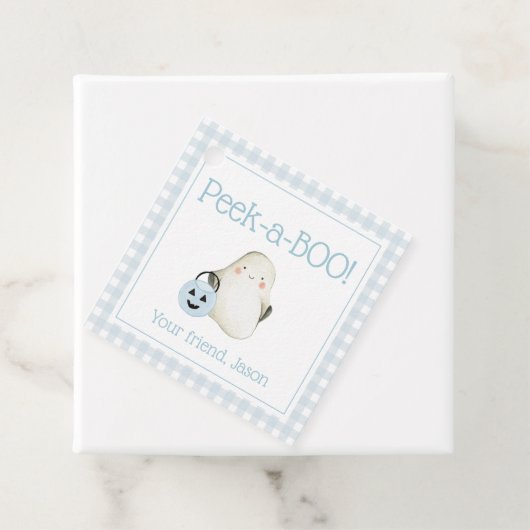 PEEK-a-BOOハロウィーントリックまたはキッズブルーの治療 フェイバータグ (インサイチュ)