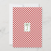 Peek-a-booバッタ1stバースデーピクニックパーティー 招待状 (裏面)