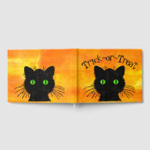 Peek-A-Boo Black Cat Orange Trick-or-Treat ゲストブック (全面)