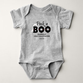 Peek A Boo Personalized Baby's 1st Halloween ベビーボディスーツ