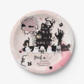 "Peek a Boo" Spooky-Cute Baby Shower Paper Plate ペーパープレート (正面)