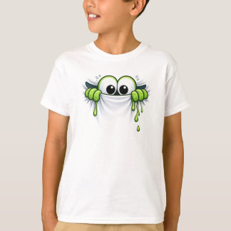 Peek-a-Slime! Cute Goo Monster Peeking Design Tシャツ