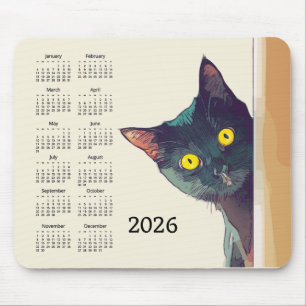Peek Cat 2026カレンダーマウスパッド マウスパッド
