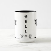 Peekaboo Black Cat Funny Mug マグカップ (中央)