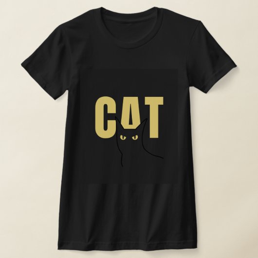 Peekaboo Cat - お洒落 Wordplay Tシャツ (レイダウン)