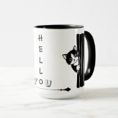 Peekaboo Cat Funny Mug マグカップ (正面右)