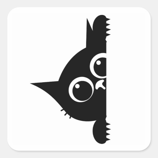 Peekaboo Cat Sticker スクエアシール (正面)