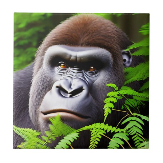 Peekaboo Gorilla、セラミック瓦 タイル (正面)