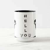 Peekaboo Ostrich Funny Mug マグカップ (中央)