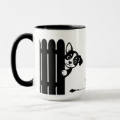 Peekaboo Puppy Funny Mug マグカップ (左)