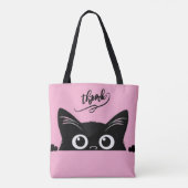 Peeking Black Cat トートバッグ (裏面)