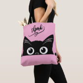 Peeking Black Cat トートバッグ (クローズアップ)