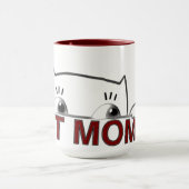 Peeking Black Cat Mom Minimalist Coffee マグカップ (中央)
