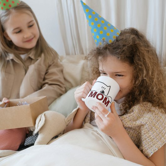 Peeking Black Cat Mom Minimalist Coffee マグカップ