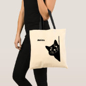 Peeking Black Cat Personalized Gift for Cat Lovers トートバッグ (正面(商品))