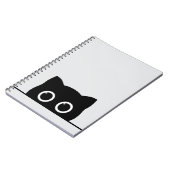 Peeking Black Cat Spiral Photo Notebook ノートブック (左側)