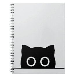 Peeking Black Cat Spiral Photo Notebook ノートブック