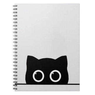 Peeking Black Cat Spiral Photo Notebook ノートブック