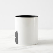 Peeking Black Cat Two-tone Mug ツートーンマグカップ (中央)