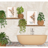 Peeking Bunny Wall Art Funny Bathroom Rabbit Print ポスター