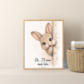 Peeking Bunny Wall Art Funny Bathroom Rabbit Print ポスター