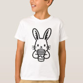 Peeking Bunny with Coffee Cup Tシャツ (正面)