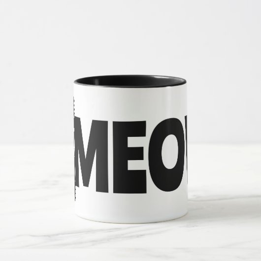 Peeking Cat Meow Design Coffee Mug マグカップ (中央)