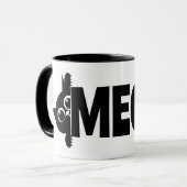 Peeking Cat Meow Design Coffee Mug マグカップ (正面左)