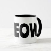 Peeking Cat Meow Design Coffee Mug マグカップ (正面右)
