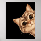 Peeking Cute Cat with Big Eyes Poster ポスター (正面)