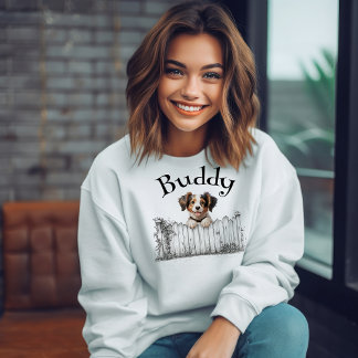 Peeking Dog Customisable スウェットシャツ