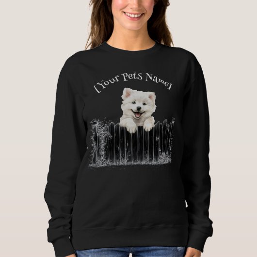 Peeking Dog Customisable スウェットシャツ (正面)