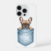 Peeking French Bulldog Pocket Phone Case iPhoneケース (裏面)