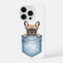 Peeking French Bulldog Pocket Phone Case iPhone 15 Proケース