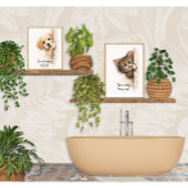 Peeking Kitty Wall Art Funny Bathroom Cat Print ポスター