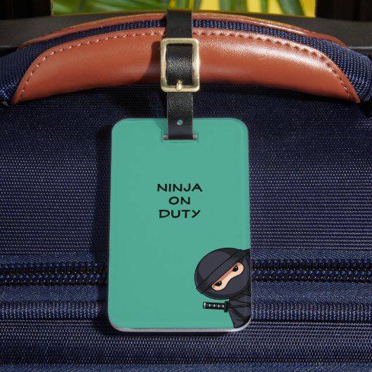 Peeking Ninja on Green ラゲッジタグ (正面インサイチュ2)
