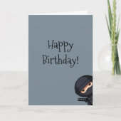 Peeking Ninja on Grey Birthday カード (正面)