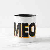 Peeking Orange Cat Meow Design Coffee Mug マグカップ (中央)