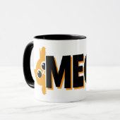 Peeking Orange Cat Meow Design Coffee Mug マグカップ (正面左)