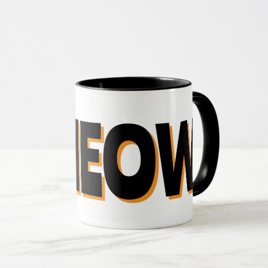 Peeking Orange Cat Meow Design Coffee Mug マグカップ (正面右)