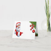 Peeking Santa – Festive Christmas Clipart for Card サンキューカード (正面)
